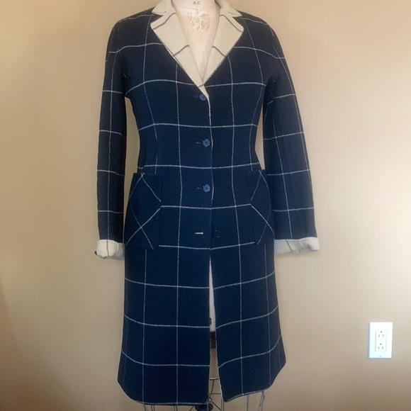 Dkny Jackets & Blazers - DKNY Classic Windowpane Wool Coat Sz 8